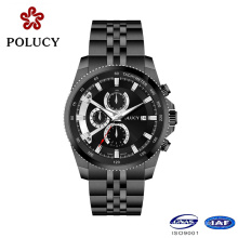 Custom All Stainless Steel Black Men Watches Luxury